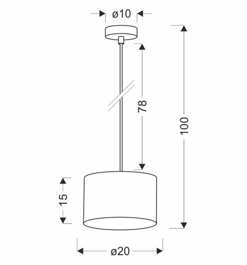 PANDY lampa wisząca czarny 1x40W E27 abażur szary+złoty