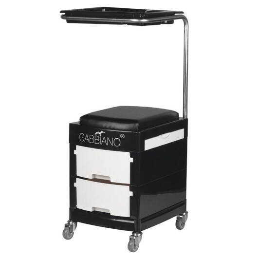 Pomocnik - taboret do pedicure 16 plus czarny/biały 125885