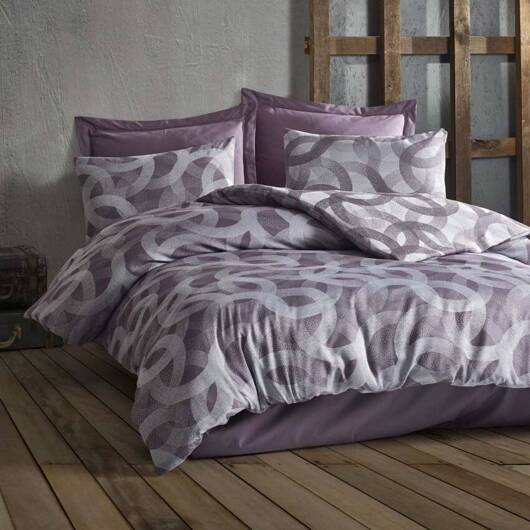 Pościel bawełniana SPOTY PURPLE/160x200 COTTONLOVE JACQUARD