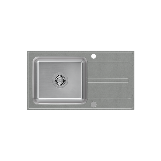 RALPH 111 Fusion GraniteQ silver stone z komorą stalową (780x430x190) z syfonem manualnym i zaślepką