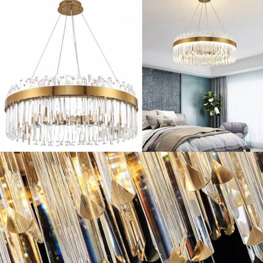 Stella GOLD  Żyrandol złota lampa kryształowa glamour nowoczesna ULFN347 ULFN346