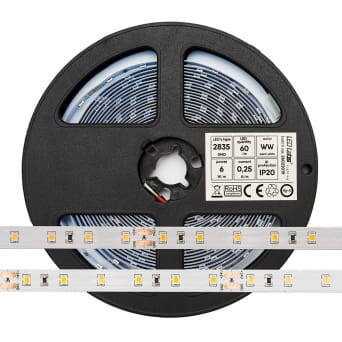 TAŚMA LED PRO 6W/m 300 LED  24V 2835 SMD CIEPŁA IP20