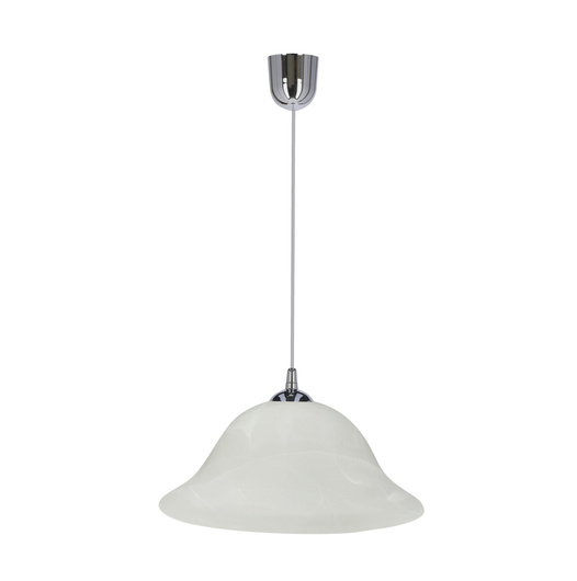 Vera Lampa Wisząca Chromowy 1X60W E27 Klosz Alabastrowy