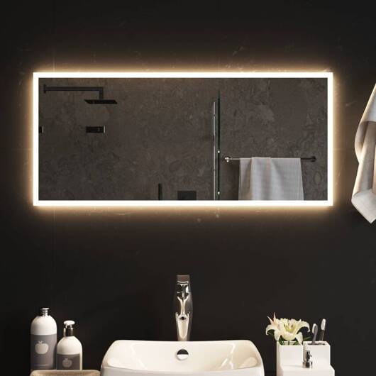 vidaXL Lustro łazienkowe z LED, 90x40 cm